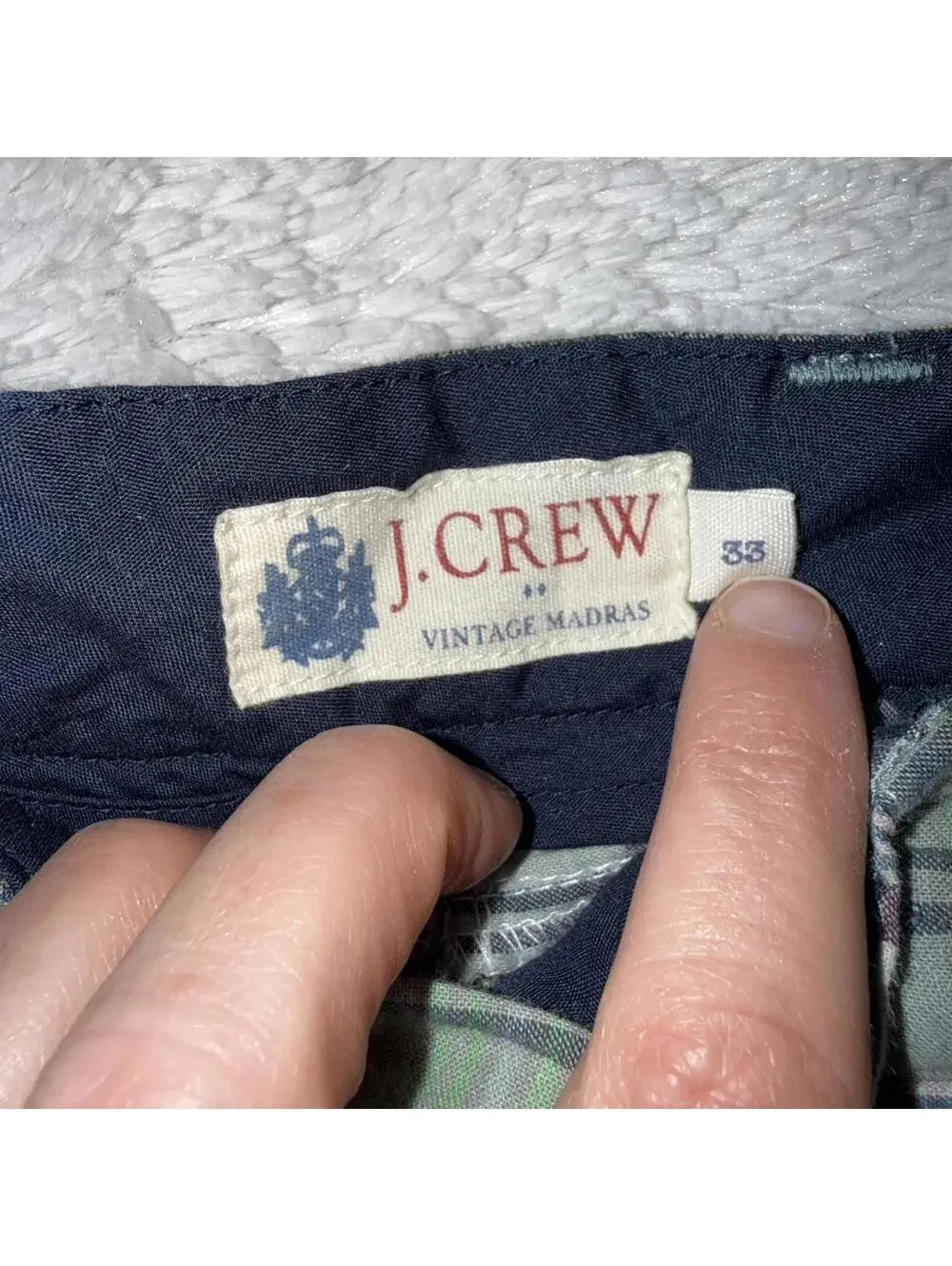J. Crew Mens vintage madras chino shorts sz 33 plaid patchwork  preppy  resort